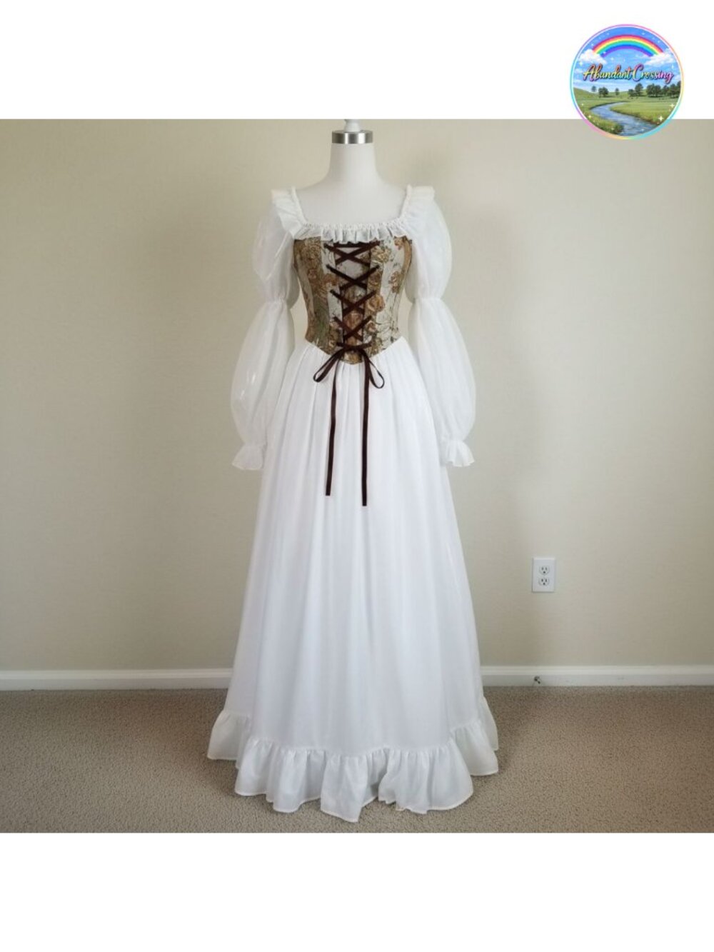 Chiffon Renaissance Ball Gown Medieval Victorian Costume Dress